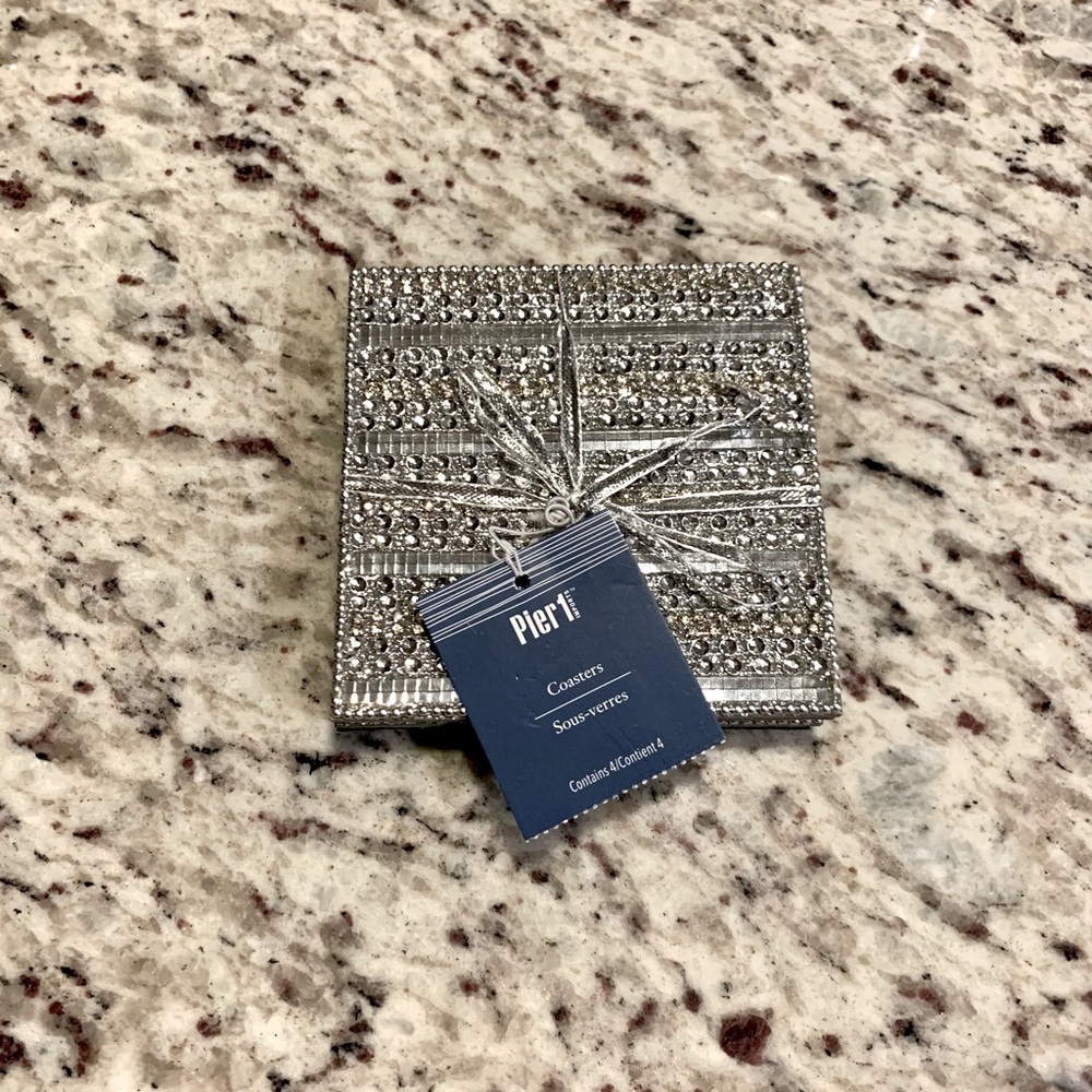 Pier 1 Silver Sparkle Coasters